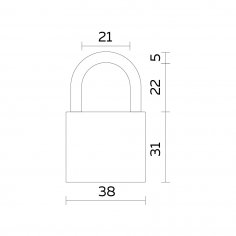 Замок навесной PL-UNI-0340 3key (PL-03-40) англ. /блистер