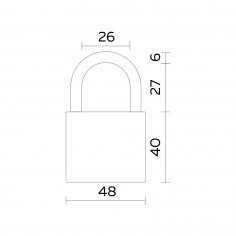 Замок навесной PL-UNI-0350 3key (PL-03-50) англ. /блистер