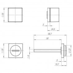 Ручка поворотная BK6.K.ART30 BL-26 черный