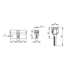 Цилиндровый механизм (Z400/90) Z4000Key90(30+10+50) CP хром 