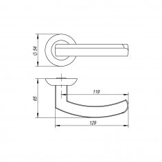 Ручка раздельная R.AR54.ALFA (ALFA AR) 140mm BL-24 черный