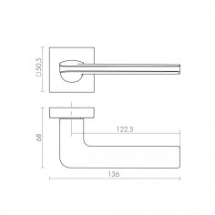 Ручка раздельная K.DM51.FLOW (FLOW DM) WH-19 белый