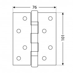 АЛЛЮР 2043 (101х76) 2BB-FHP SN БЛИСТЕР 2 подш.мат.никель Петля дверная 2 шт