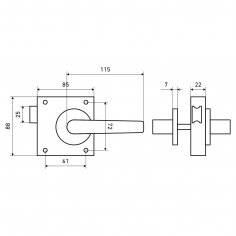 Птимаш ЗЩН1.45 серебро (правая) Защелка накладная дверная
