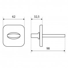 Поворотник БУЛАТ НДФ 04.02 ФОРТЕ матовый черный, квадрат 8х8х70 мм