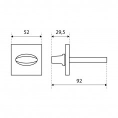 Поворотник БУЛАТ НДФ 02.08 ФЕРОНА матовый никель, квадрат 8х8 мм