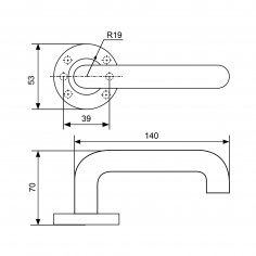 СТАНДАРТ 0203 SS (60-90) WHITE БЕЛАЯ INOX нержавеющая сталь Комплект ручек