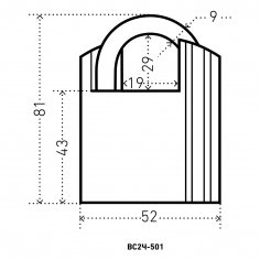 АЛЛЮР ВС2Ч-501 (HA-501) d8,5мм 4кл. Замок навесной