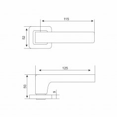 АЛЛЮР АРТ "КОЛОМБО"  BL+L7050S BL+BK-S1 BL (23150/S7050) матовый черный Компл ручка и защ с фикс (20