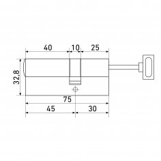 Стандарт MAX 75 S (45x30S) SN 5кл перф.ключ/шток Цилиндровый механизм