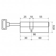 Стандарт MAX 90 S (60x30S) SN 5кл перф.ключ/шток Цилиндровый механизм