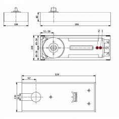 Доводчик DORMA BTS84, корпус ФОП 90, без шпинделя EN 4