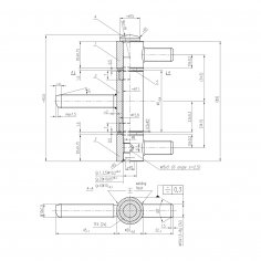 Дверная петля CEMOM DL EBP773-0/22Ax45Ax22A TF4 8050 штыревая, никелированная, противосъемная  с регулировочными шайбами