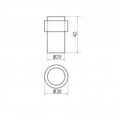 Дверной упор DOORLOCK DS004Massive SS, нержавеющая сталь, ø29/ø38мм