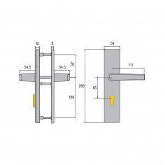 Гарнитур бронированный ABUS BLZS 85/8, F3                    матовая латунь