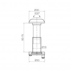 Глазок DOORLOCK DOORLOCK VA16/50-75mm/200° PB, полированная латунь