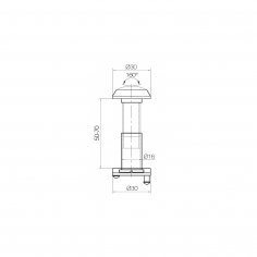 Глазок DOORLOCK V VAP16/50-70mm/160° серия Variant, CP (полированный хром), пластик, d=16мм