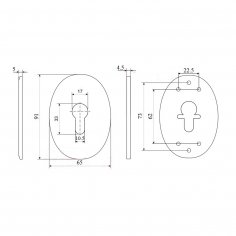 Ключевина для цилиндра DOORLOCK S01/PZ PB (полированная латунь)