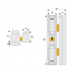 Оконный замок ABUS DF 88, коричневый