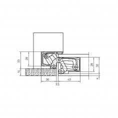 Дверная петля SIMONSWERK Tectus TE 541 3D FVZ F1 скрытая,  полиэфирное покрытие под матовый хром