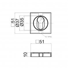 Розетка DL M03/S PZ OC/SCB, Квадратная розетка