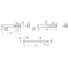 Разрезной шток для замков с функцией "антипаника" (8 мм/65х65 мм)