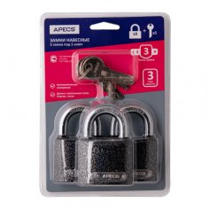 Замки навесные Apecs PD-01-50-Blister (3Locks+5Keys)