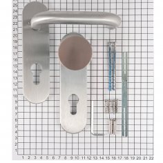 Ручка дверная DOORLOCK 038KP/F/KNOB левая PZ72 U-form, матовая нержавеющая сталь