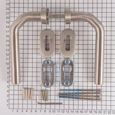 Ручка дверная DOORLOCK 040UR/F PZ L-form, матовая нержавеющая сталь