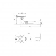 Ручка дверная DOORLOCK Fiva M14, античная бронза