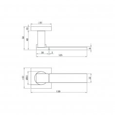 Ручка дверная DOORLOCK Blazar M011, матовый/полированный хром