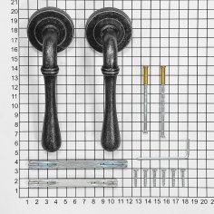 Ручка дверная DOORLOCK Fiva M14, античное серебро