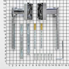 Ручка дверная DOORLOCK Blazar M011, матовый/полированный хром