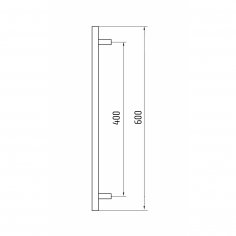 Ручка-скоба DOORLOCK PHS09/32/2ст, 400 мм/600  мм, SSS матовая нержавеющая сталь