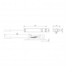 Шпингалет автоматический DOORLOCK FAB/M/200/SSS нержавеющая сталь, длина хода 16мм, планка 26х171мм, шток 200мм