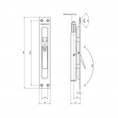 Шпингалет торцевой DOORLOCK FBM/1S ZN, оцинкованный