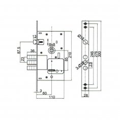 Замок дверной DOORLOCK 9252K, сувальдный, хромированный