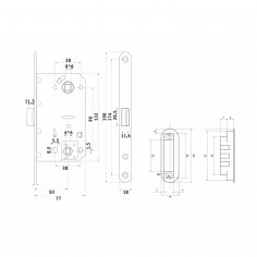 Замок дверной магнитный PALLADIUM 600-M, межкомнатный, античная бронза