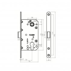 Замок дверной магнитный Vantage MC85CP, цилиндровый, хром