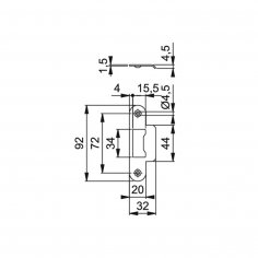 Запорная планка HOPPE HCS SB-C F69