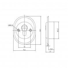 Броненакладка на цилиндровый механизм DOORLOCK PRO5417/20, защитная врезная, полированный хром