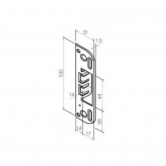 Запорная планка DOORLOCK  SPL 0045 ST/ZN, оцинкованная