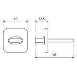 Поворотник БУЛАТ НДФ 04.02 ФОРТЕ матовый черный, квадрат 8х8х70 мм