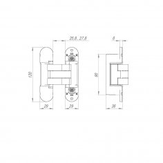 Петля скрытой установки U3D8000.VPG BL черный TECH