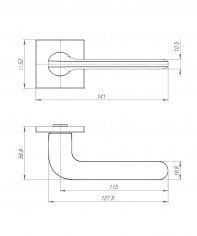 Ручка раздельная K.ARC.Q52.ASPECT BL-24 черный