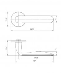 Ручка раздельная R.ARC.R52.EXTRA SN-3 мат.никель