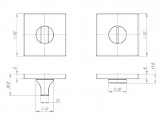 Ручка поворотная BK6.K.ARC.Q52 (BK6 ARC) GR-23 графит