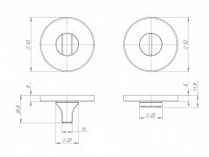 Ручка поворотная BK6.R.ARC.R52 (BK6 ARC) BL-24 черный