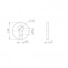 Накладка под цилиндр ET.R.ARC.R52 (ET ARC) BL-24 черный