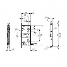 Замок дверной огнестойкий соленоидный DOORLOCK 1901EM/WA, нержавеющая сталь